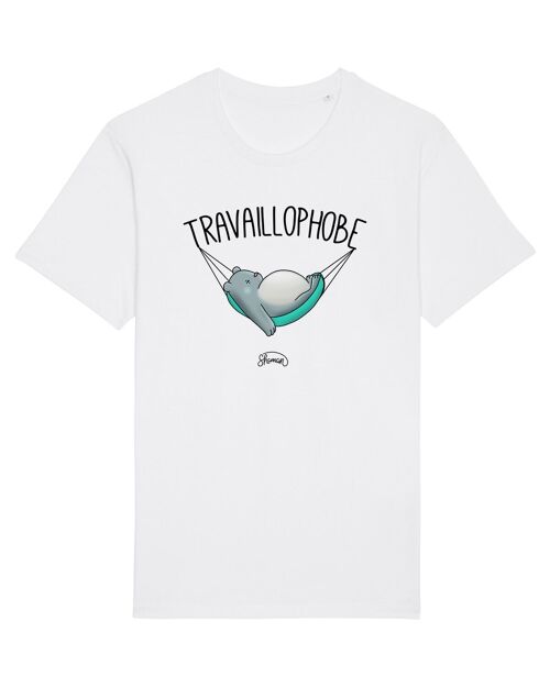 TSHIRT BLANC HOMME TRAVAILLOPHOBE