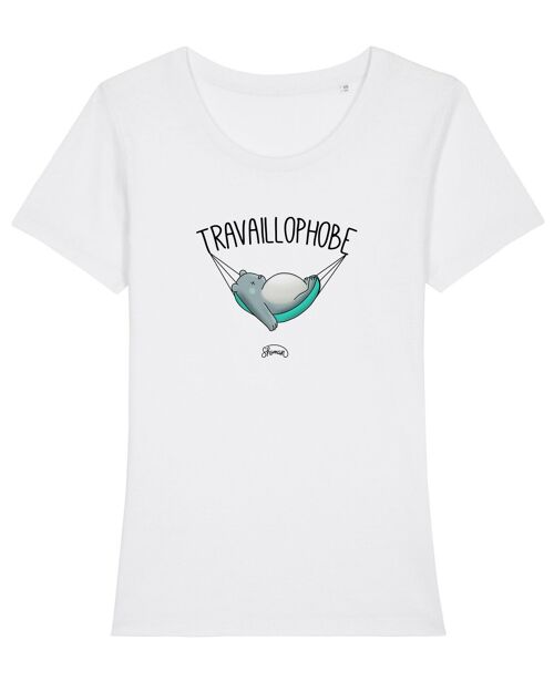 TSHIRT BLANC FEMME TRAVAILLOPHOBE