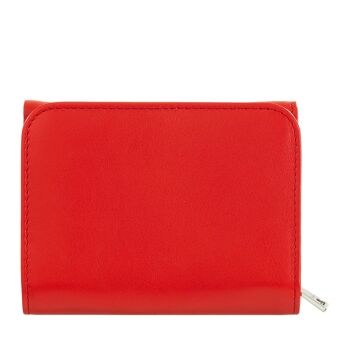 DUDU Petit portefeuille femme en cuir porte-monnaie rouge flamme 2