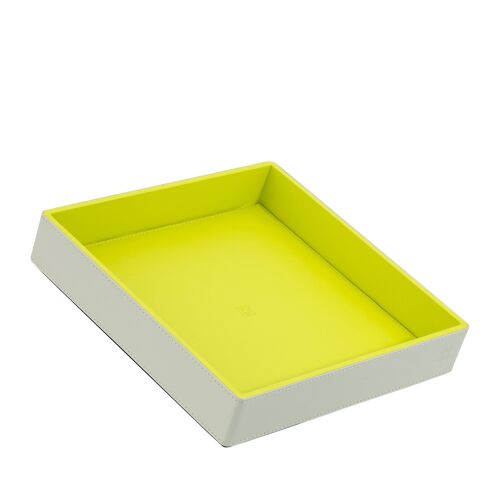 DUDU Leather valet tray home office pearl-lime