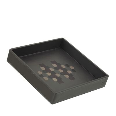 DUDU Leather valet tray home office anthracite mosaic