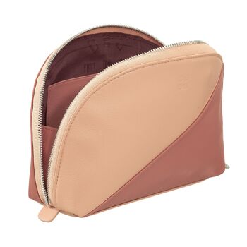 DUDU Trousse de maquillage en cuir pour femme pochette de voyage blush rose 3