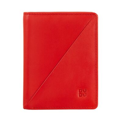 DUDU Women's leather wallet coin zipper red flame