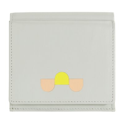 DUDU Small leather wallet with coin purse pearl mosaic
