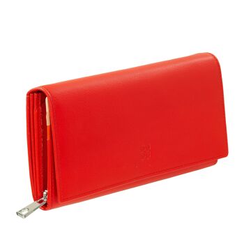 Portefeuille femme en cuir DUDU Multi Cards rouge flamme 4