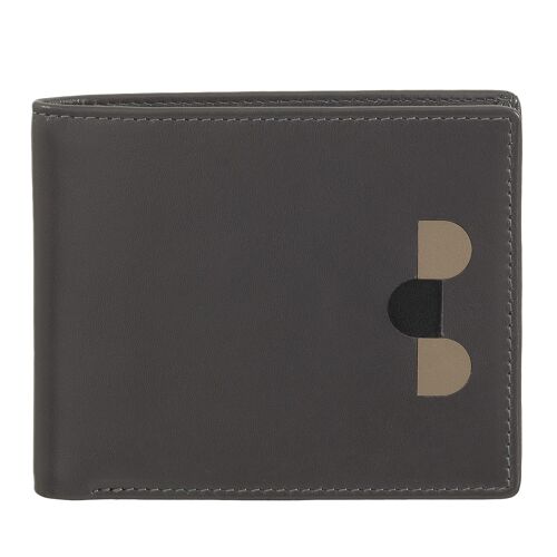 DUDU Small men's leather wallet coin purse anthracite mosaic