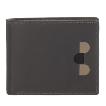 DUDU Petit portefeuille homme cuir porte monnaie mosaïque anthracite 1