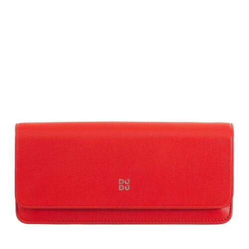 DUDU Leather sunglasses eyeglass case pouch red flame