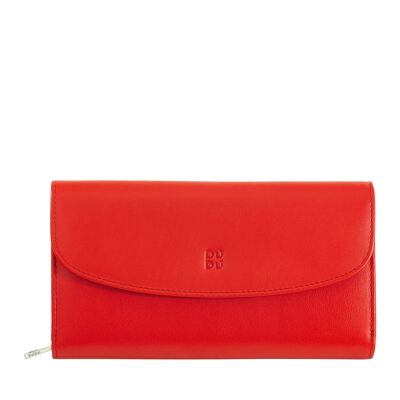 DUDU Large women's leather purse wallet red flame