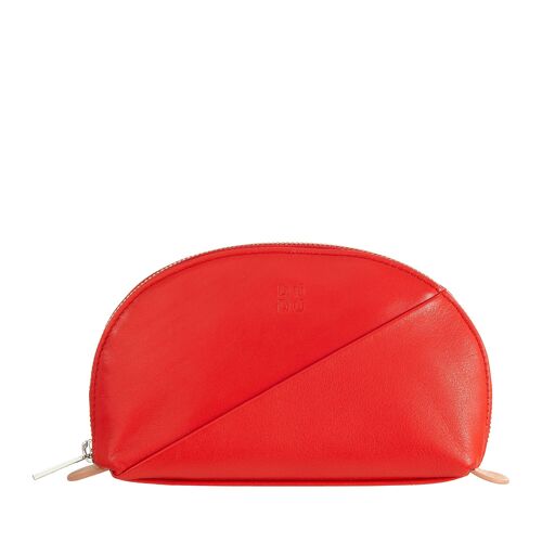 DUDU Leather comestic pouch toiletry clutch red flame