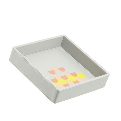 DUDU Kleines Leder-Valet-Tablett Catchall Ridy Pearl Mosaic