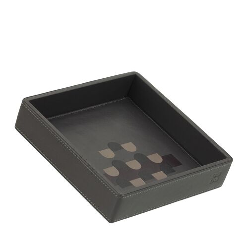 DUDU Small leather valet tray catchall ridy anthracite mosai