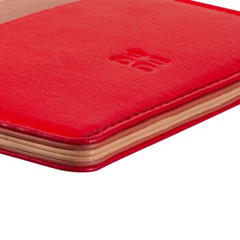 Porte-cartes DUDU Slim en cuir couleur rouge flamme 3