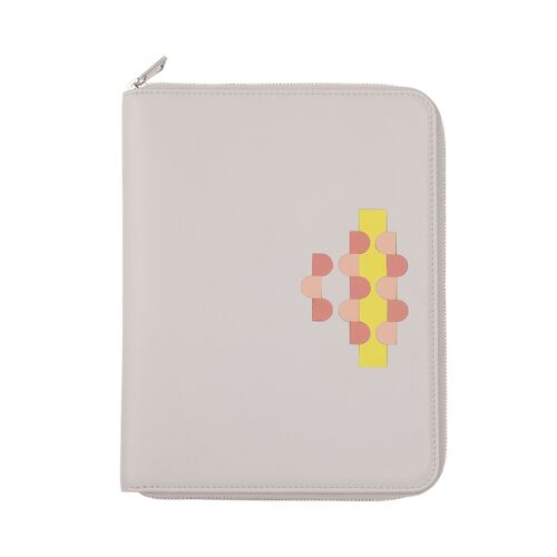 DUDU Leather conference portfolio A5 folder zipper pearl mos