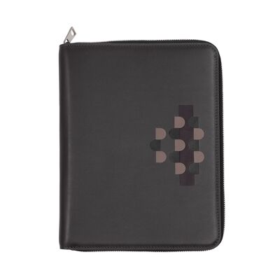 DUDU Leather conference portfolio A5 folder zipper anthracit