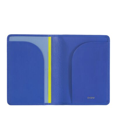 DUDU Etui porte-passeport portefeuille en cuir bleu bleuet