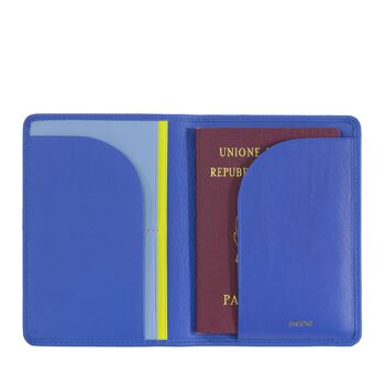 DUDU Etui porte-passeport portefeuille en cuir bleu bleuet 3