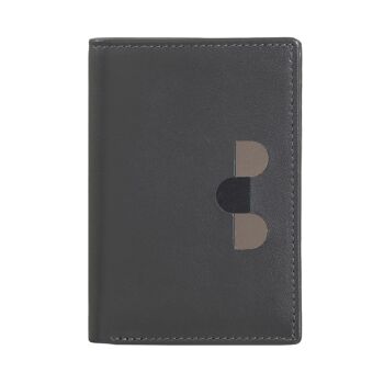 DUDU Petit portefeuille RFID homme en cuir avec zip anthracite mos 1