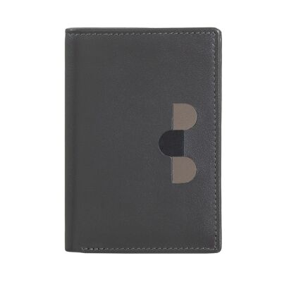 DUDU Small leather men's RFID wallet with zip anthracite mos