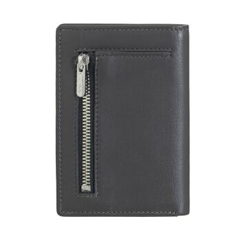 DUDU Petit portefeuille RFID homme en cuir avec zip anthracite mos 2