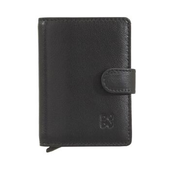 DUDU Cuir homme RFID mini portefeuille porte-cartes noir 1