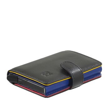 DUDU Cuir homme RFID mini portefeuille porte-cartes noir 4