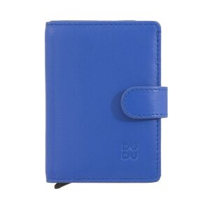 DUDU Cuir hommes RFID mini portefeuille cartes étui bleu bleuet