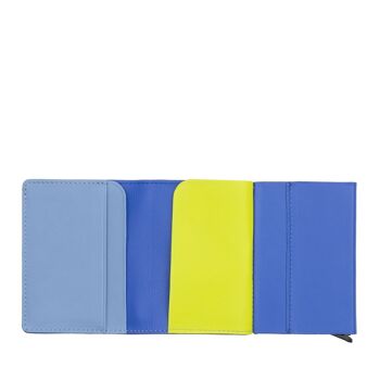 DUDU Cuir hommes RFID mini portefeuille cartes étui bleu bleuet 2