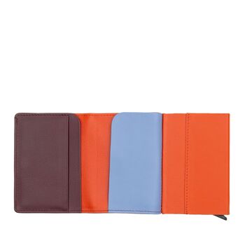 DUDU Cuir homme RFID mini portefeuille porte-cartes orange 2