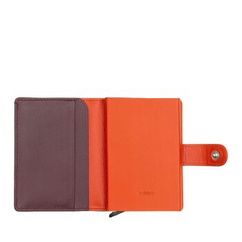 DUDU Cuir homme RFID mini portefeuille porte-cartes orange 3