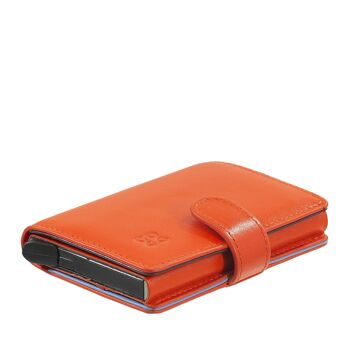 DUDU Cuir homme RFID mini portefeuille porte-cartes orange 4