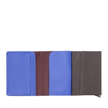 DUDU Leather Mini portefeuille RFID pour homme avec porte-cartes bordeaux foncé 2