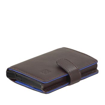 DUDU Leather Mini portefeuille RFID pour homme avec porte-cartes bordeaux foncé 4