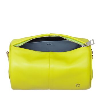 DUDU Sac tonneau en cuir pour femme, petite épaule citron vert 5