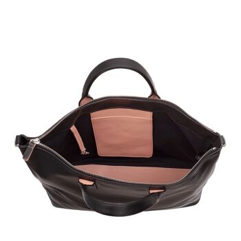 DUDU Sac bandoulière femme en cuir noir 4