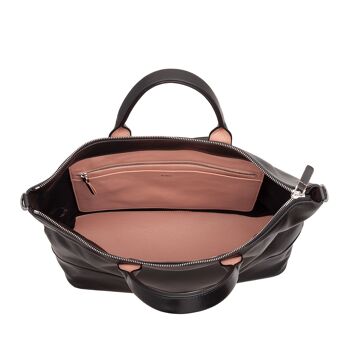 DUDU Sac bandoulière femme en cuir noir 5