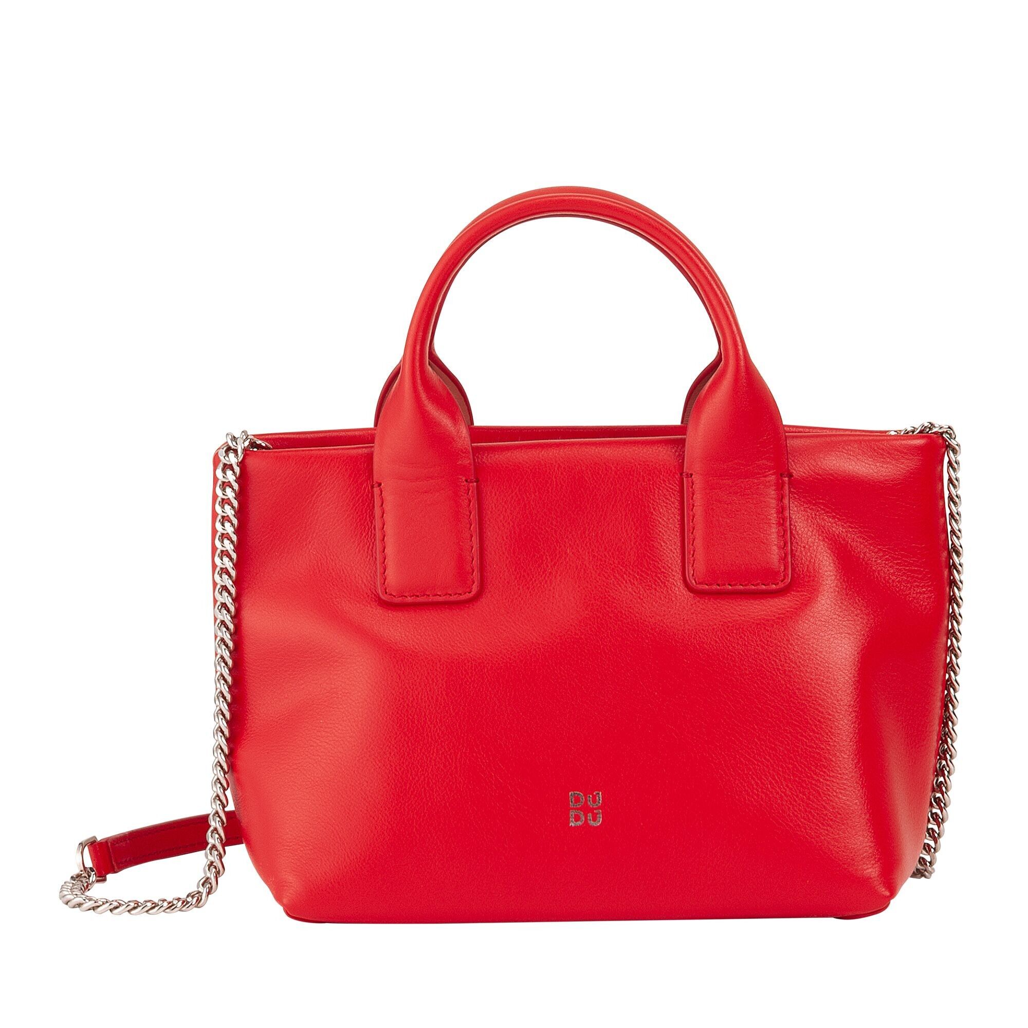 DUDU Damen-Schulter-Abendtasche aus Leder, rote Flamme