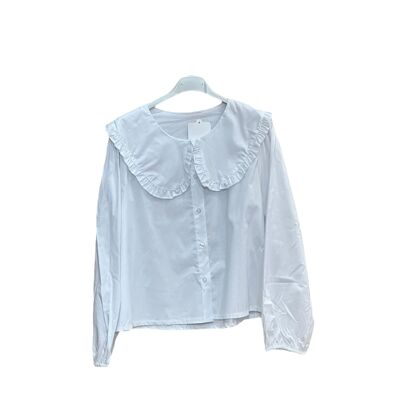 Top a camicia con colletto Peter Pan semplice