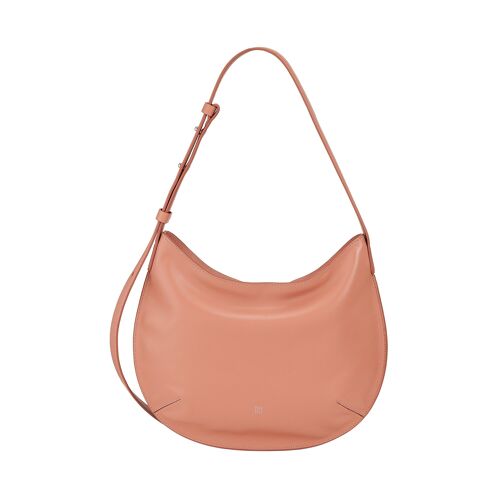 DUDU Medium women's leather hobo bag zipped flamingo pink
