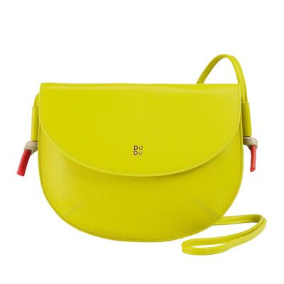 DUDU Medium women's leather crossbody bag lime