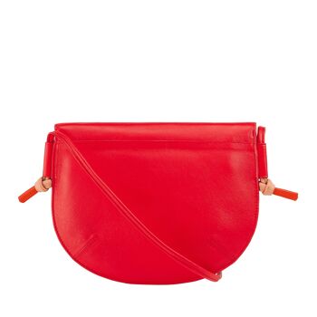 Sac bandoulière femme DUDU Medium en cuir rouge flamme 2