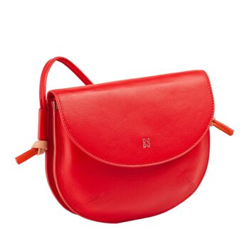 Sac bandoulière femme DUDU Medium en cuir rouge flamme 3