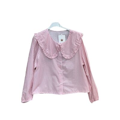 Vichy Claudine collar shirt top