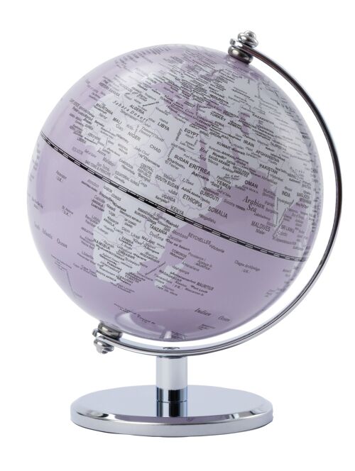 GAGARIN Globus, 13 cm Durchmesser, helllila, weiß