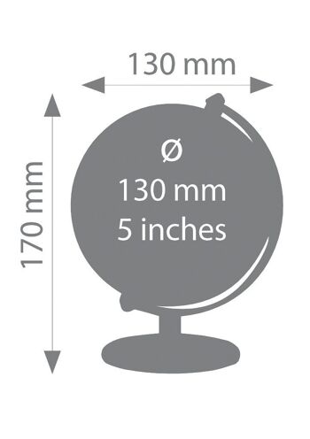 Globe GAGARIN, diamètre 13 cm, bleu métallisé, argent 2