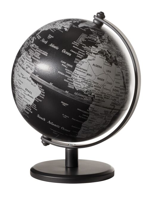 GAGARIN Globus, 13 cm Durchmesser, schwarz, silberfarben