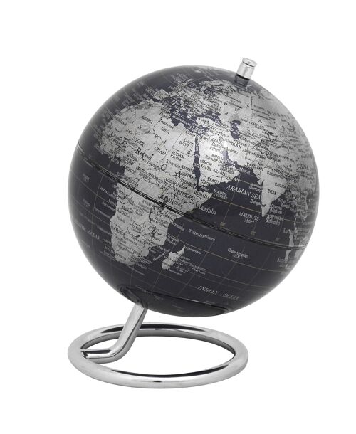 GALILEI Globus, 13 cm Durchmesser, schwarz, silberfarben