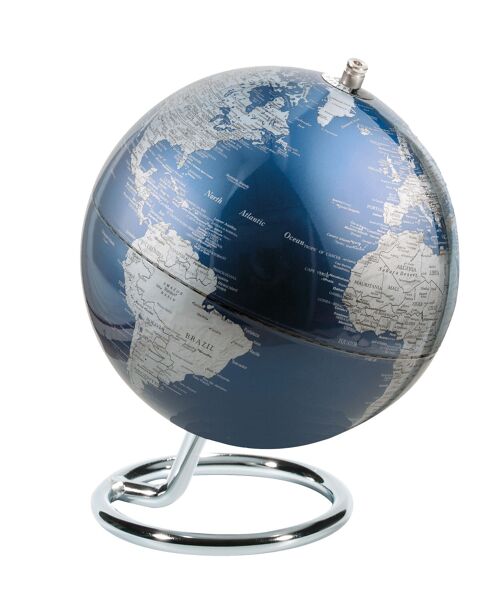 GALILEI Globus, 13 cm Durchmesser, metallic-blau, silberfarben