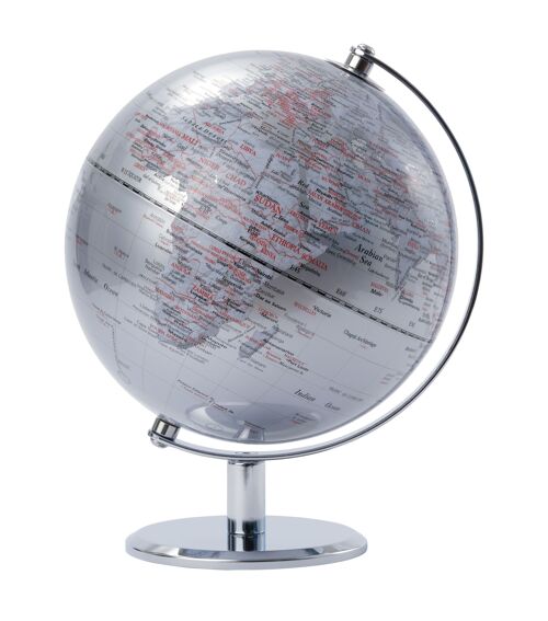 LUNAR Globus, 20 cm Durchmesser, silberfarben