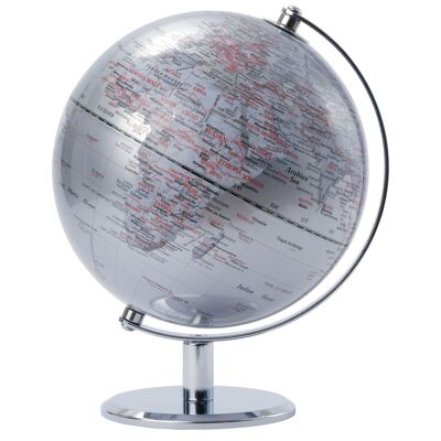 LUNAR Globus, 20 cm Durchmesser, silberfarben